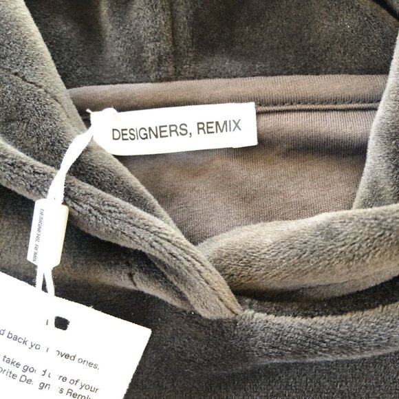 🆕NWT Designers Remix Mud Velour Cropped Hoodie - Picture 4 of 5